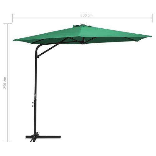 Udendørs parasol med stålstang 300 cm grøn