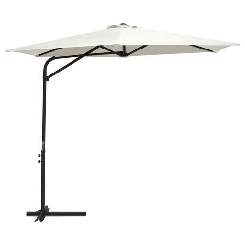 Parasol med stålstang 300 cm sandhvid