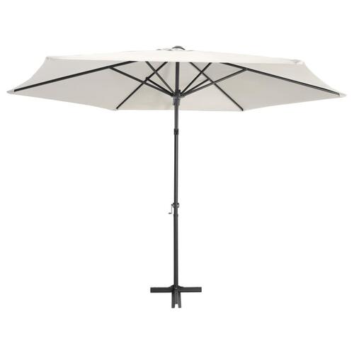 Udendørs parasol med stålstang 300 cm sandhvid