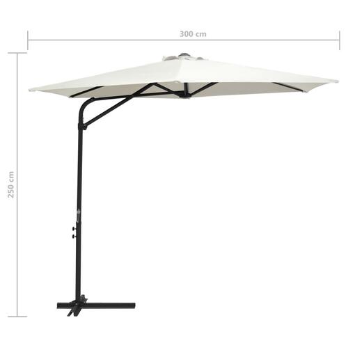 Parasol med stålstang 300 cm sandhvid