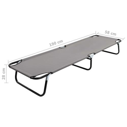 Foldbar liggestol stål grå