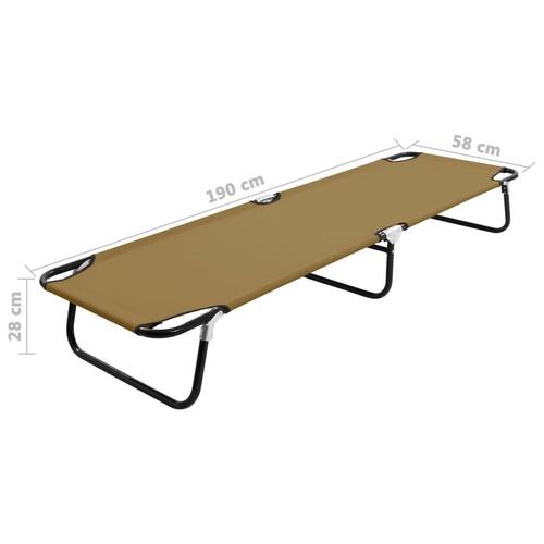 Foldbar liggestol stål gråbrun