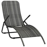 Foldbar liggestol polyrattan grå