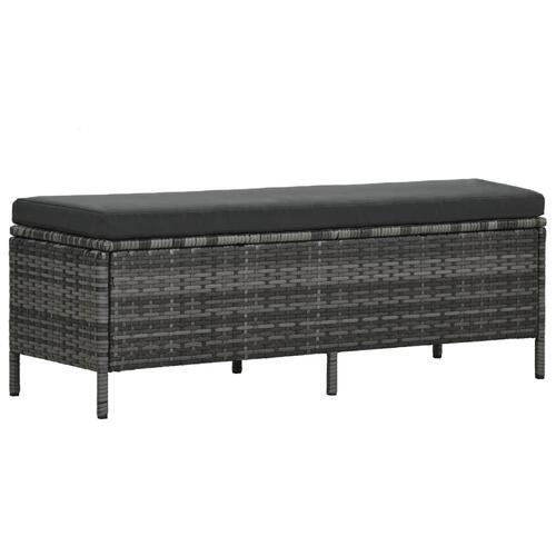 Haveloungesæt 3 dele med hynder polyrattan grå