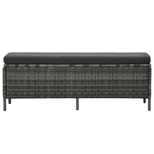 Haveloungesæt 3 dele med hynder polyrattan grå