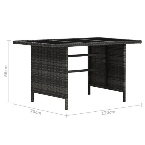 Haveloungesæt 3 dele med hynder polyrattan grå
