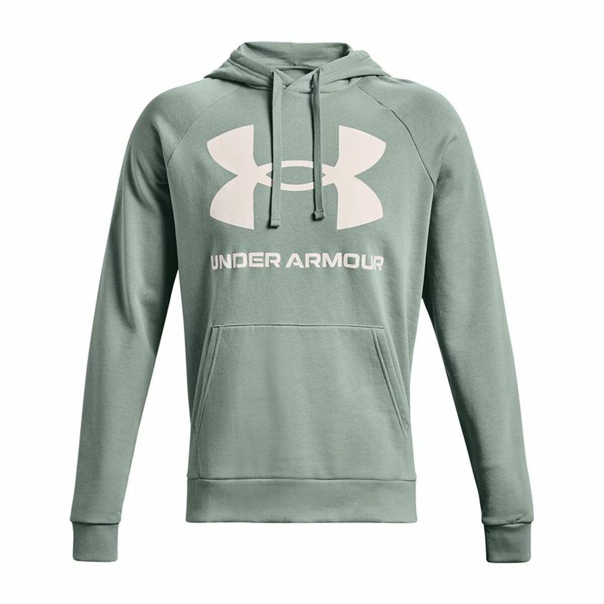 Hættetrøje til Mænd Under Armour Rival Big Logo Grøn 2XL