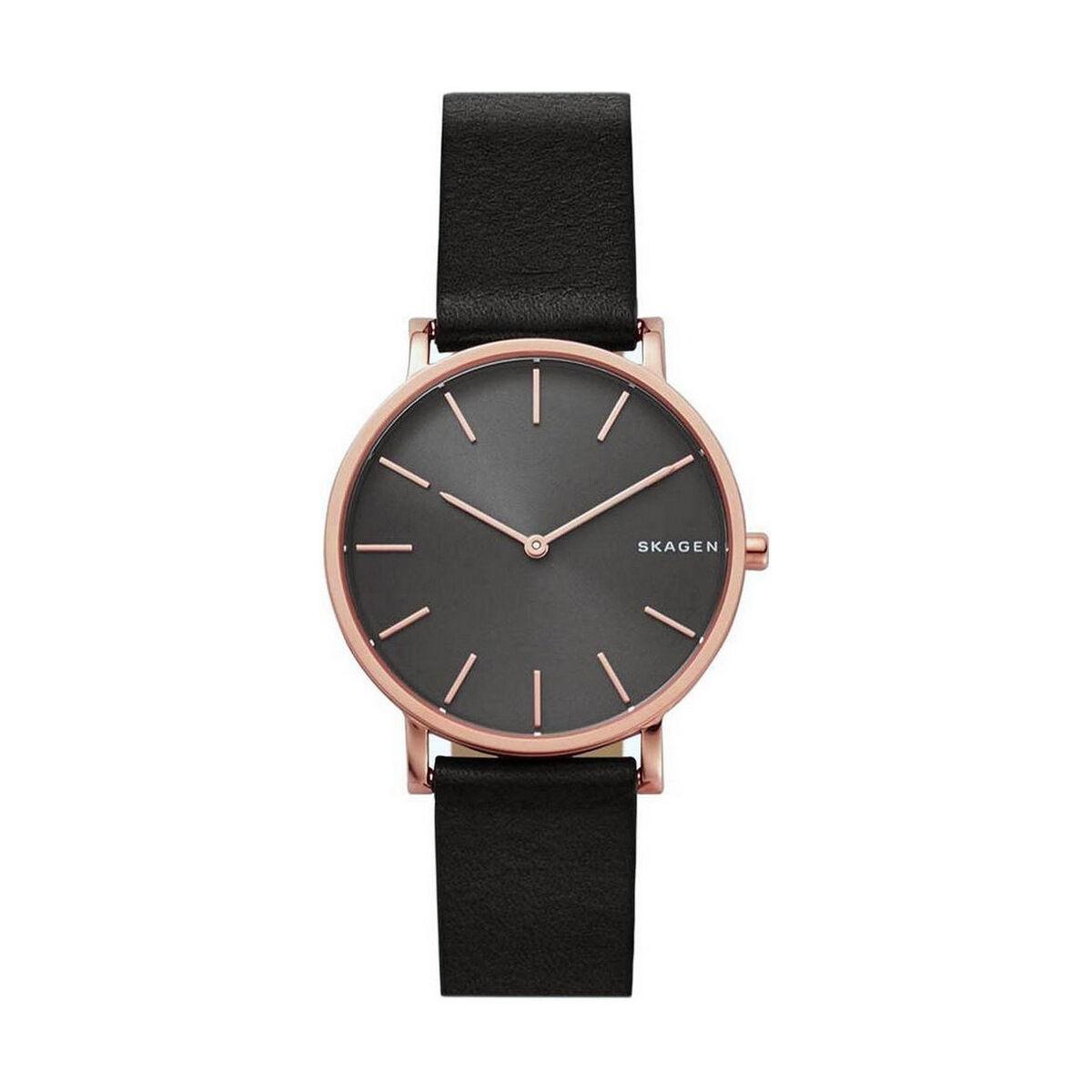 Skagen HAGEN herreur med læderrem - minimalistisk kvartsur