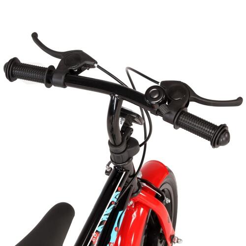 Børnecykel 12 tommer sort og rød