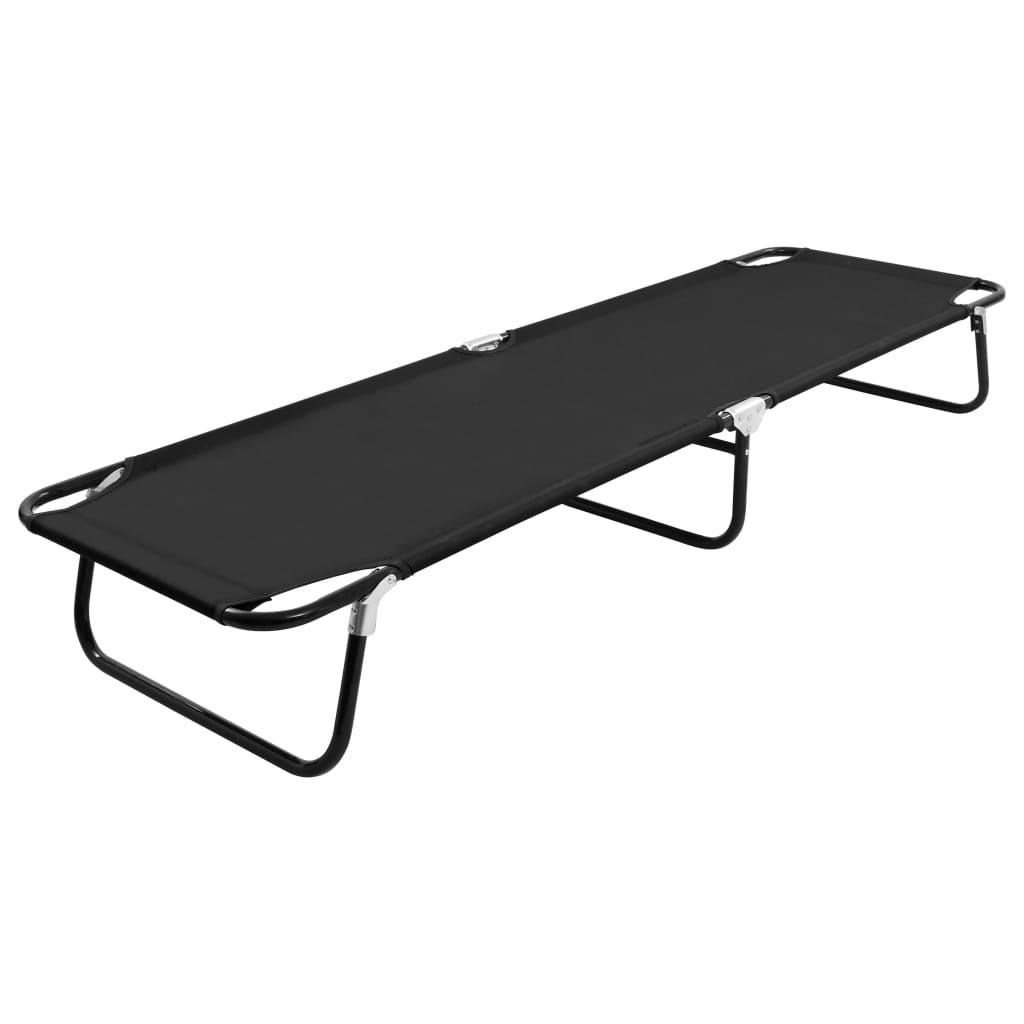 Foldbar liggestol stål sort