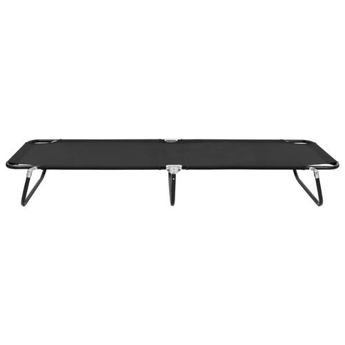 Foldbar liggestol stål sort