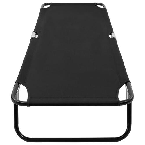 Foldbar liggestol stål sort