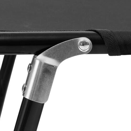 Foldbar liggestol stål sort