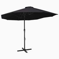 Udendørs parasol med aluminiumsstang 460 x 270 cm sort