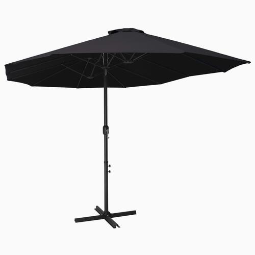 Udendørs parasol med aluminiumsstang 460 x 270 cm sort