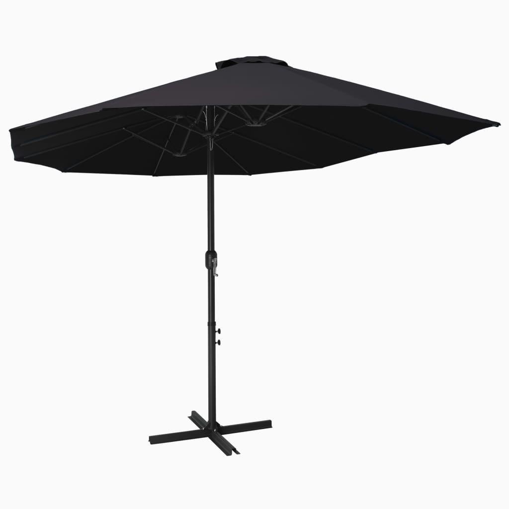 Udendørs parasol med aluminiumsstang 460 x 270 cm sort