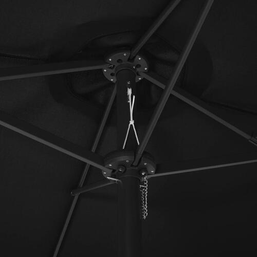 Udendørs parasol med aluminiumsstang 460 x 270 cm sort