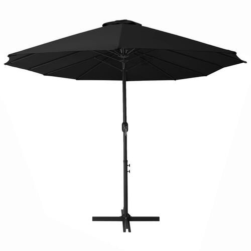 Udendørs parasol med aluminiumsstang 460 x 270 cm sort