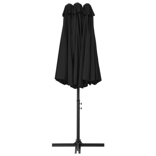 Udendørs parasol med aluminiumsstang 460 x 270 cm sort