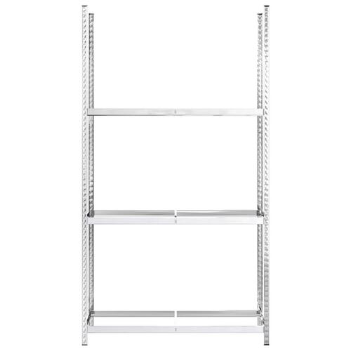 Dækreol med 3 hylder 110x40x200 cm stål sølvfarvet