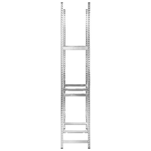 Dækreol med 3 hylder 110x40x200 cm stål sølvfarvet