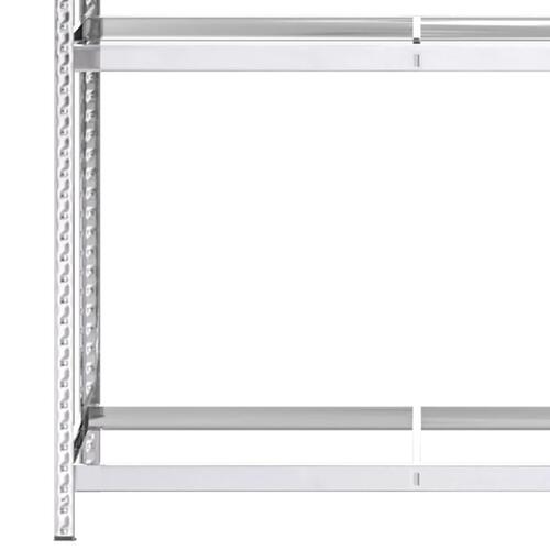 Dækreol med 3 hylder 110x40x200 cm stål sølvfarvet