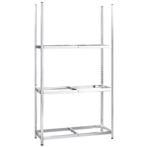 Dækreoler 2 stk. med 3 hylder 110x40x200 cm stål sølvfarvet
