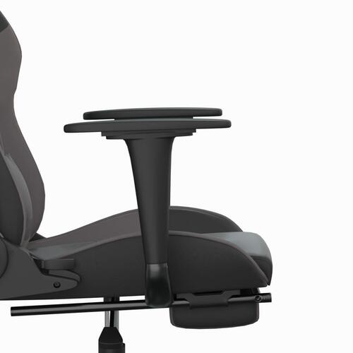 Gamingstol med fodstøtte kunstlæder sort og grå
