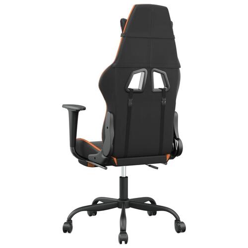Gamingstol med fodstøtte kunstlæder sort og orange