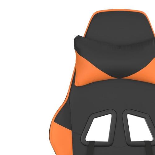 Gamingstol med fodstøtte kunstlæder sort og orange
