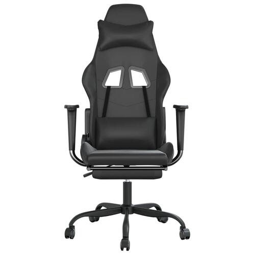 Gamingstol med fodstøtte kunstlæder sort