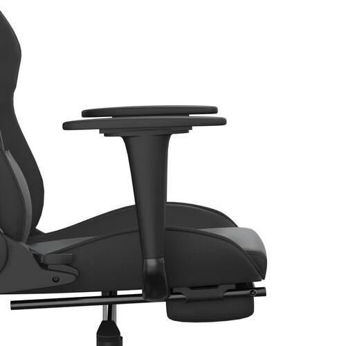 Gamingstol med fodstøtte kunstlæder sort
