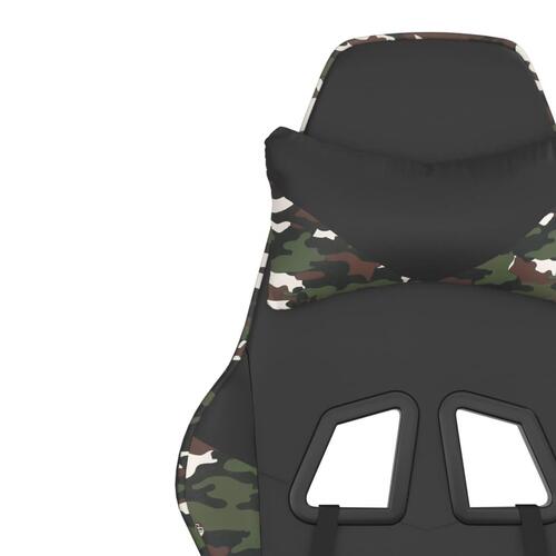 Gamingstol med fodstøtte kunstlæder sort og camouflage