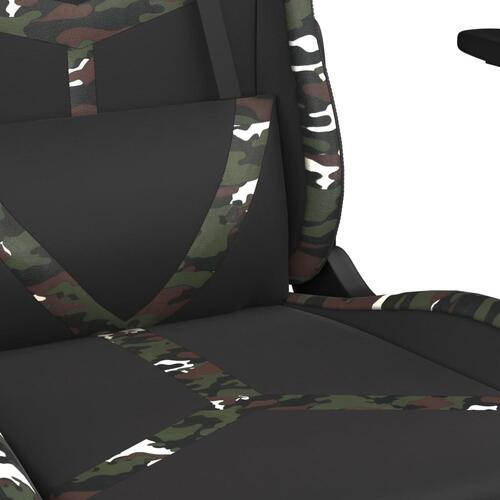 Gamingstol med fodstøtte kunstlæder sort og camouflage