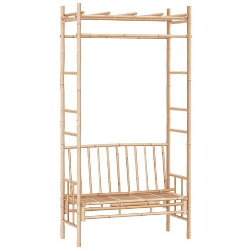 Havebænk med pergola 116 cm bambus