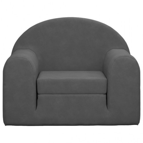 Sofaseng til børn i blødt plys - antracitgrå