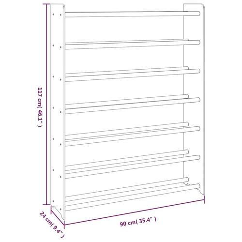 Skoreol 90x24x117 cm konstrueret træ brun