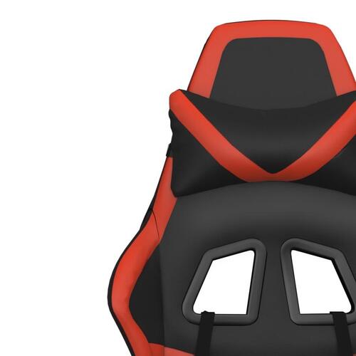 Gamingstol m. massagefunktion og fodstøtte kunstlæder sort rød