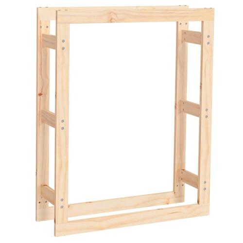Brændestativ 80x25x100 cm massivt fyrretræ
