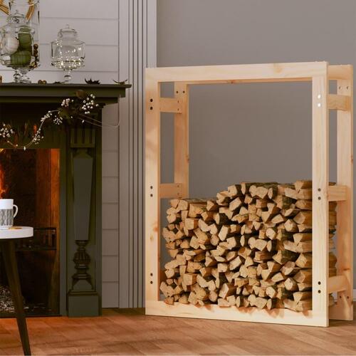 Brændestativ 80x25x100 cm massivt fyrretræ
