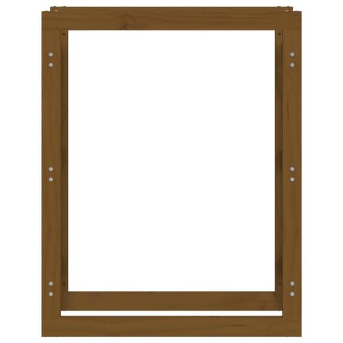 Brændestativ 80x25x100 cm massivt fyrretræ gyldenbrun