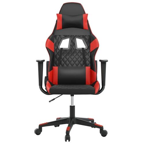 Gamingstol m. massagefunktion kunstlæder sort og rød