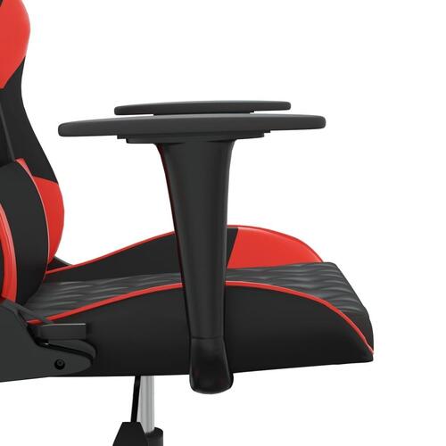 Gamingstol m. massagefunktion kunstlæder sort og rød