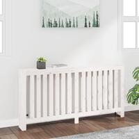 Radiatorskjuler 169x19x84 cm massivt fyrretræ hvid