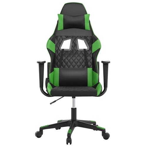 Gamingstol m. massagefunktion kunstlæder sort og grøn