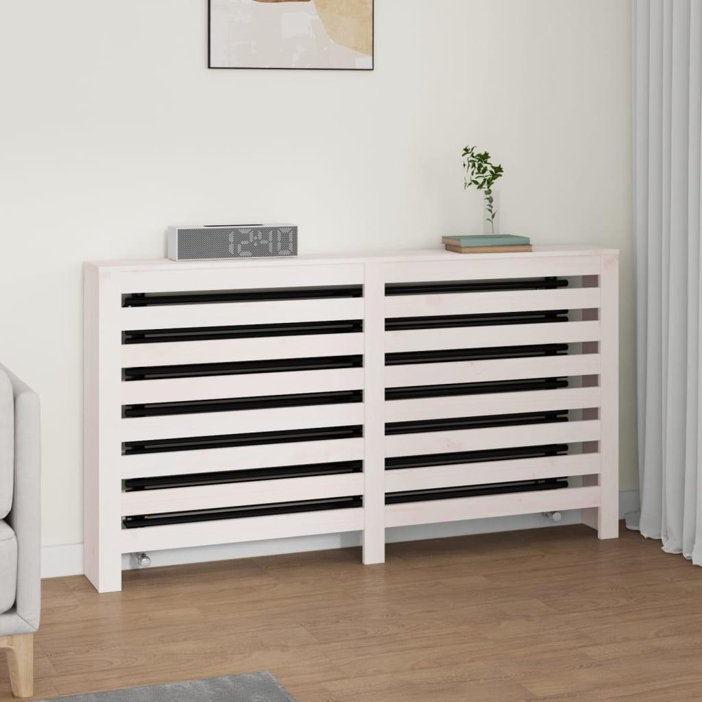 Radiatorskjuler 153x19x84 cm massivt fyrretræ hvid