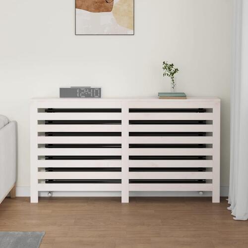 Radiatorskjuler 153x19x84 cm massivt fyrretræ hvid