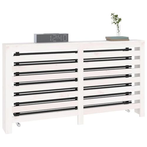 Radiatorskjuler 153x19x84 cm massivt fyrretræ hvid