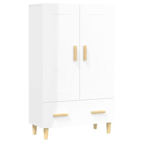Skab 70x31x115 cm konstrueret træ hvid højglans