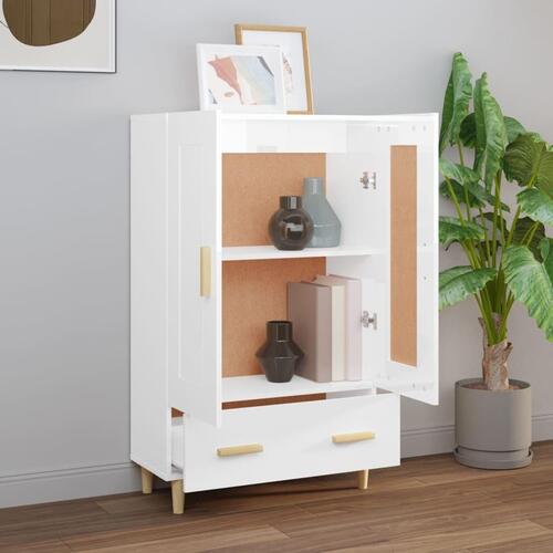Skab 70x31x115 cm konstrueret træ hvid højglans